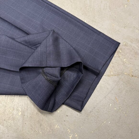 J. Hilburn Dress Pants Wool Trousers Windowpane Blue Portugal 40x30 - Picture 6 of 9